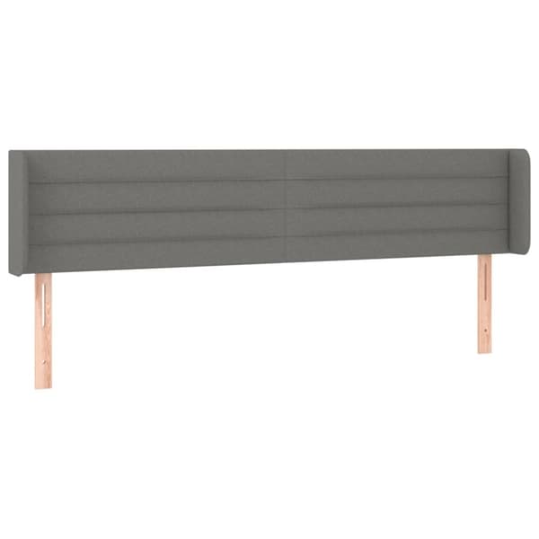 sengegavl med LED-lys 163x16x78/88 cm stof mørkegrå