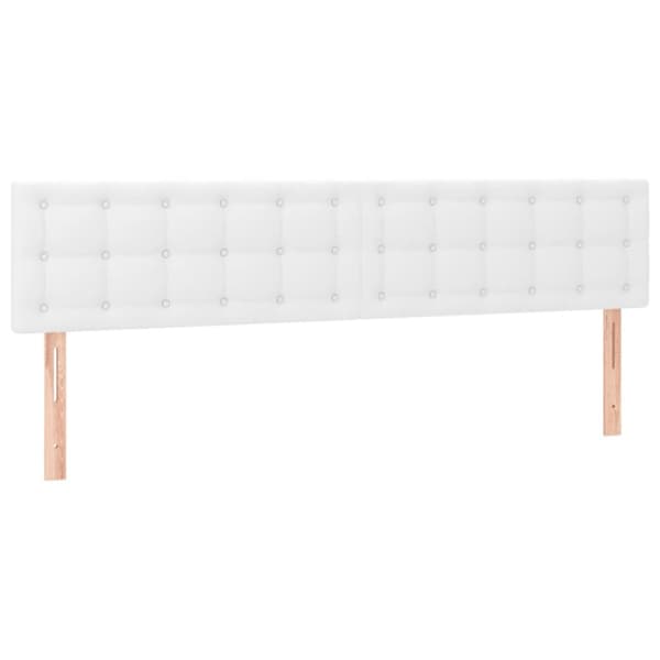 sengegavl med LED-lys 200x5x78/88 cm kunstlæder hvid
