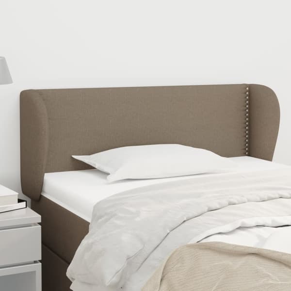 sengegavl med kanter 103x23x78/88 cm stof gråbrun