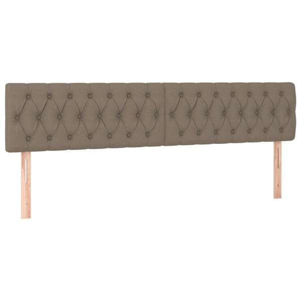 sengegavl med LED-lys 200x7x78/88 cm stof gråbrun