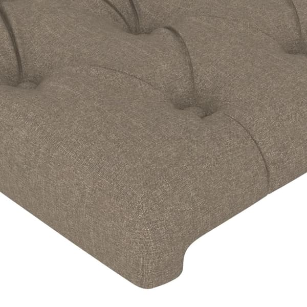 sengegavl med LED-lys 200x7x78/88 cm stof gråbrun
