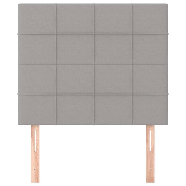 sengegavle 2 stk. 80x5x78/88 cm stof lysegrå