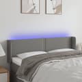 Pikkukuva 1 / 6: Sänggavel LED mörkgrå 147x16x78/88 cm tyg