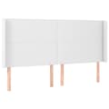 Miniatyrbillede 2 af 9: sengegavl med kanter 183x16x118/128 cm kunstlæder hvid