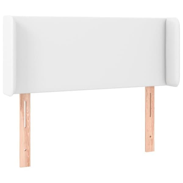 Sängyn pääty LED-valolla, valkoinen, 83x16x78/88 cm, keinonahkaa
