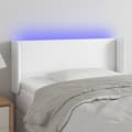 Pikkukuva 1 / 6: Sängyn pääty LED-valolla, valkoinen, 83x16x78/88 cm, keinonahkaa