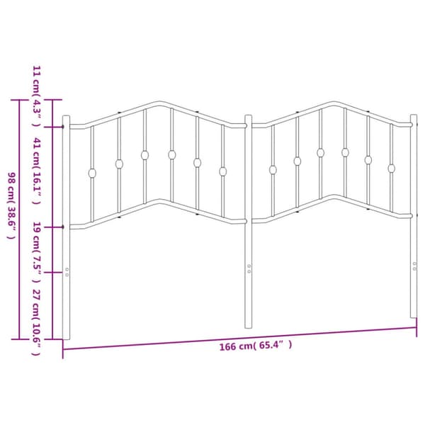 sengegavl 160 cm metal sort
