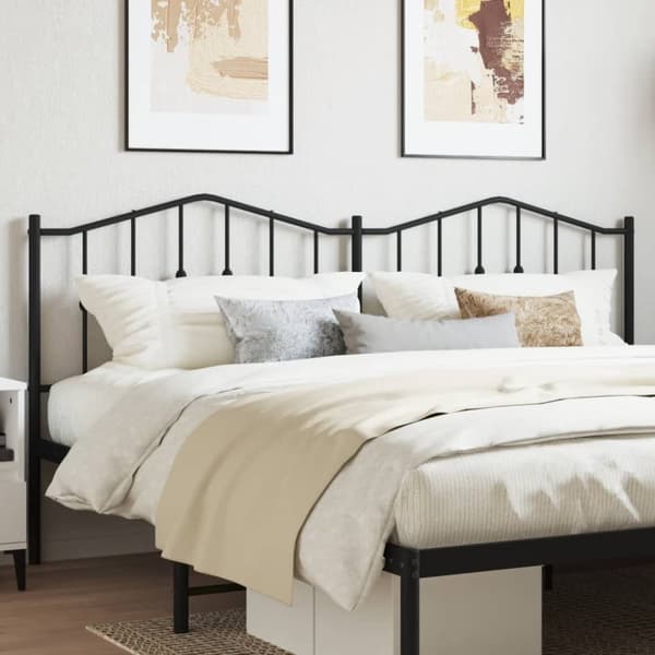 sengegavl 160 cm metal sort