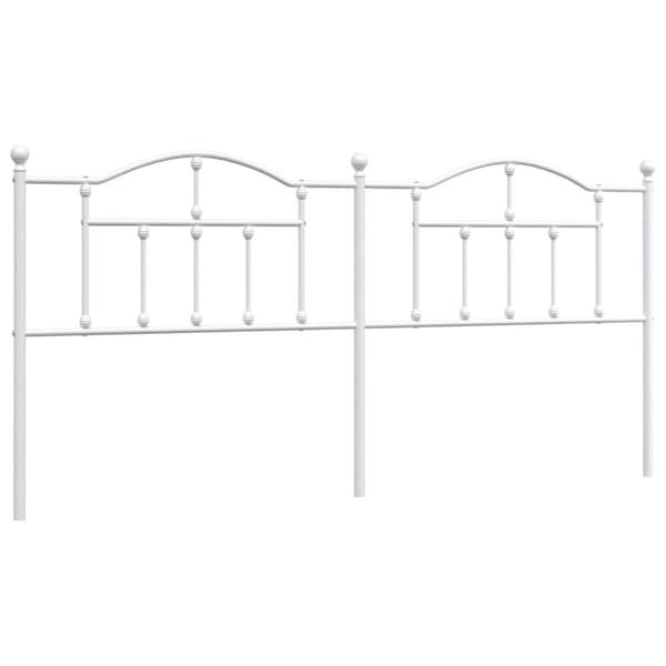 Metallinen sängynpääty valkoinen 193 cm