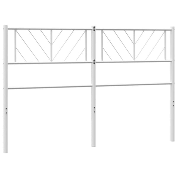 Metallinen sängynpääty valkoinen 120 cm