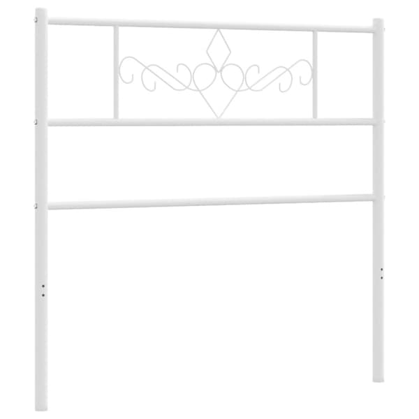Metallinen sängynpääty valkoinen 100 cm