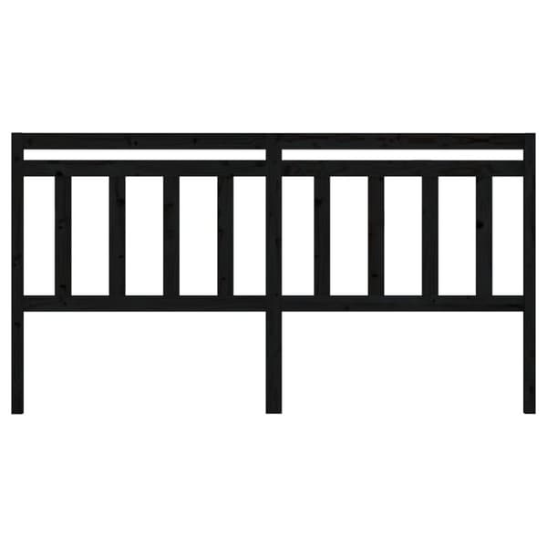 sengegærde 206x4x100 cm massivt fyrretræ sort