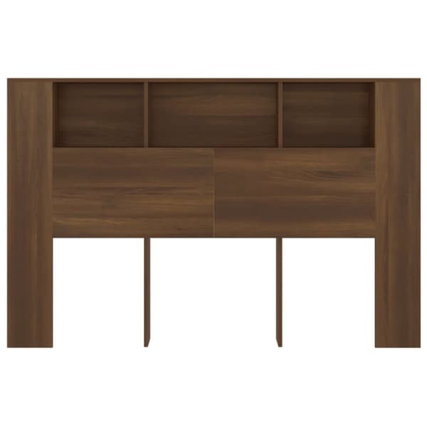 sengegavl med opbevaring 160x18,5x104,5 cm brun egetræsfarve