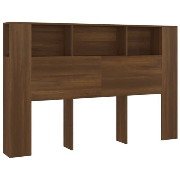 sengegavl med opbevaring 160x18,5x104,5 cm brun egetræsfarve
