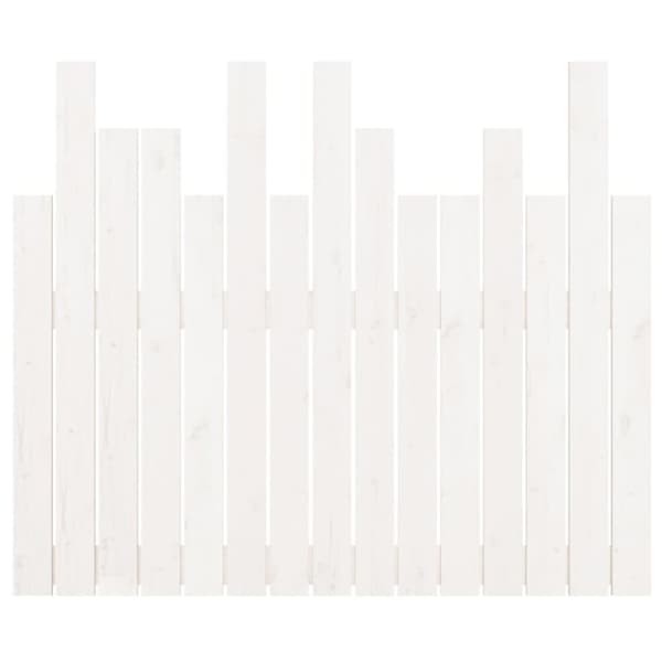 sengegavl 95,5x3x80 cm massivt fyrretræ hvid
