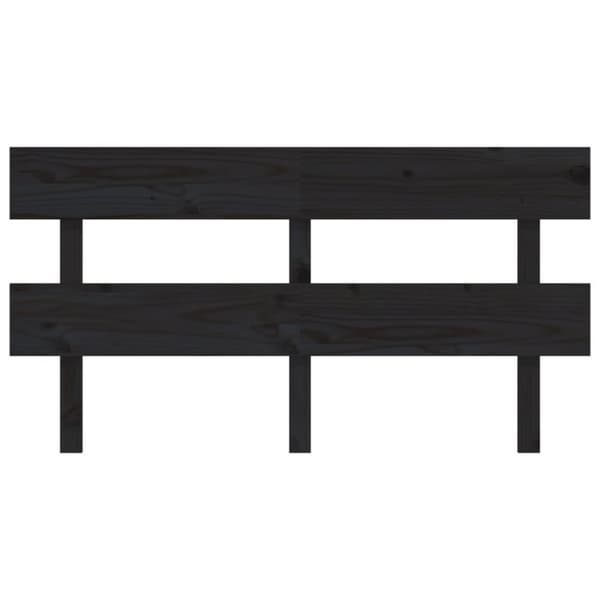 sengegærde 164x3x81 cm massivt fyrretræ sort