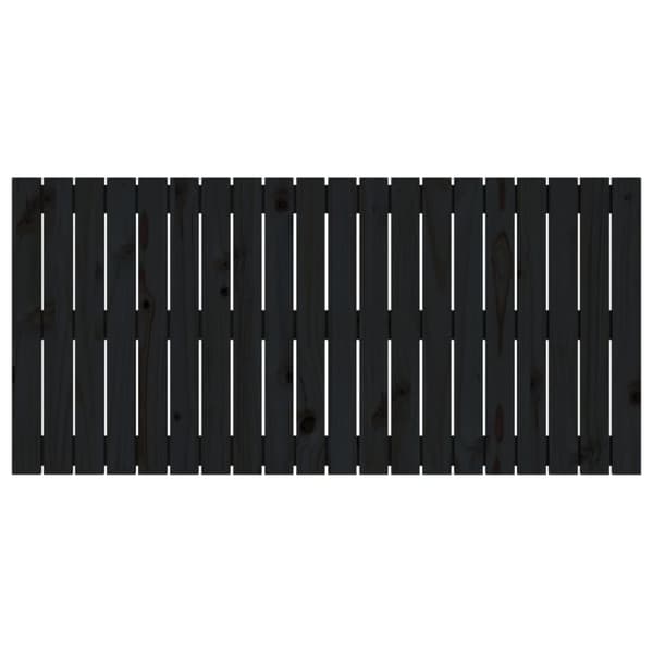 Sängynpääty seinälle musta 127,5x3x60 cm täysi mänty