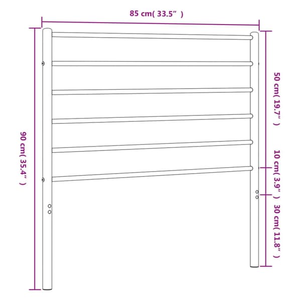 sengegavl 80 cm metal hvid