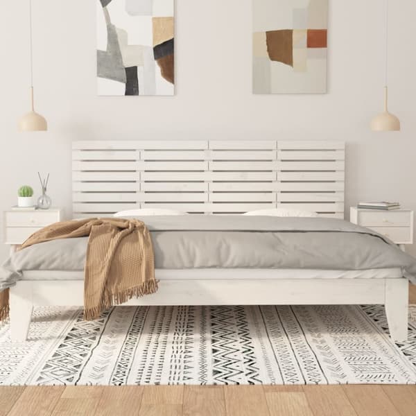 sengegavl 206x3x63 cm massivt fyrretræ hvid
