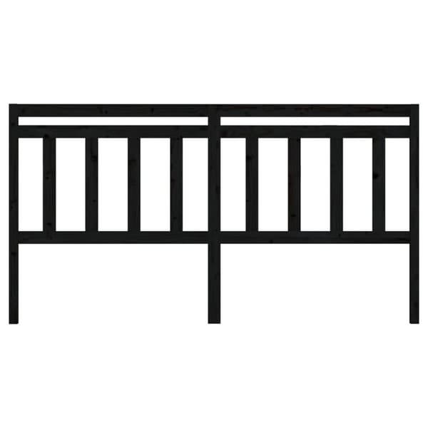 sengegærde 186x4x100 cm massivt fyrretræ sort