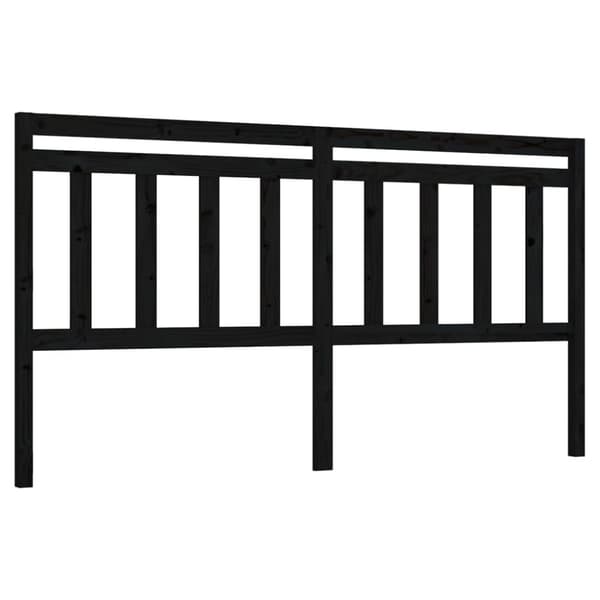 sengegærde 186x4x100 cm massivt fyrretræ sort