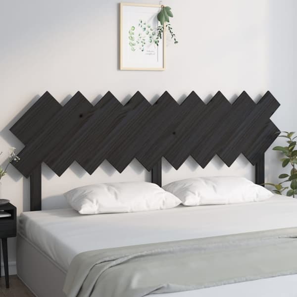 sengegærde 178x3x80,5 cm massivt fyrretræ sort