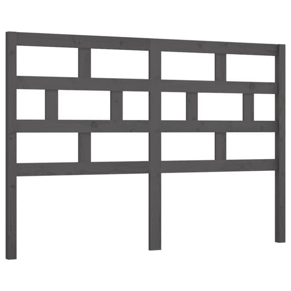 sengegærde 141x4x100 cm massivt fyrretræ grå