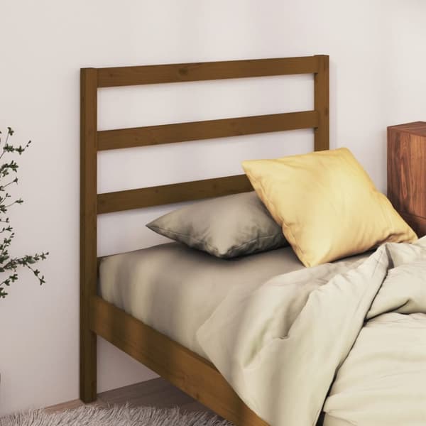 Sänggavel honungsbrun 106x4x100 cm massiv furu