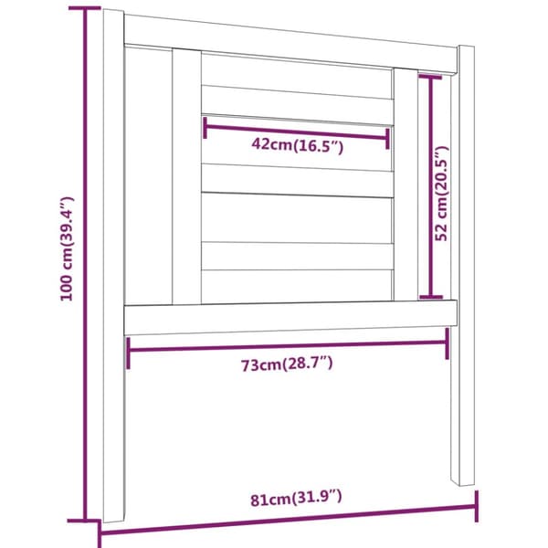 sengegærde 81x4x100 cm massivt fyrretræ sort