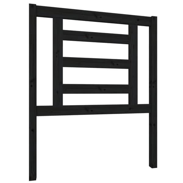 sengegærde 81x4x100 cm massivt fyrretræ sort