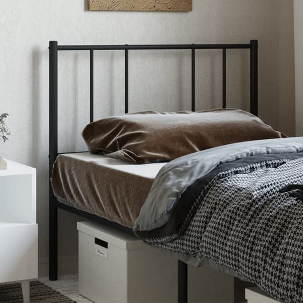 sengegavl 100 cm metal sort