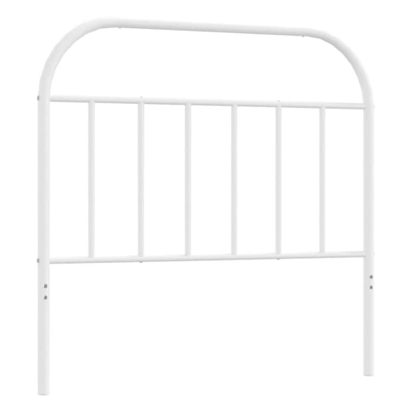 Metallinen sängynpääty valkoinen 100 cm
