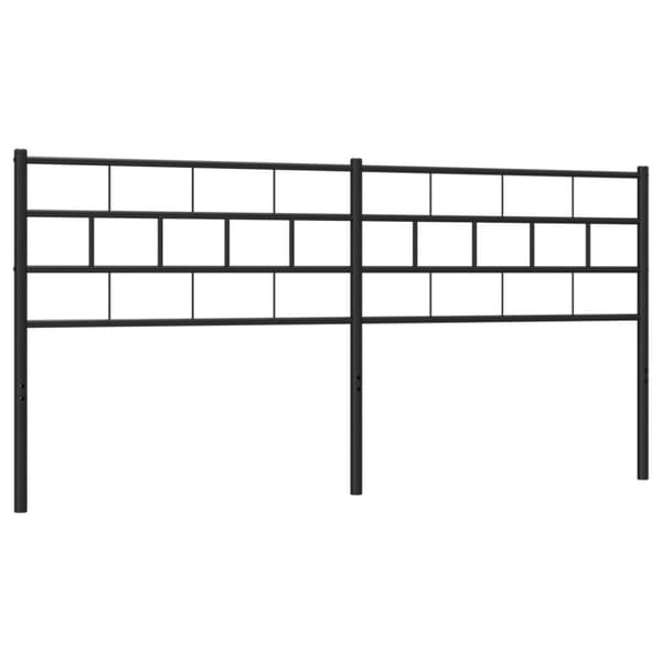 Metallinen sängynpääty musta 160 cm