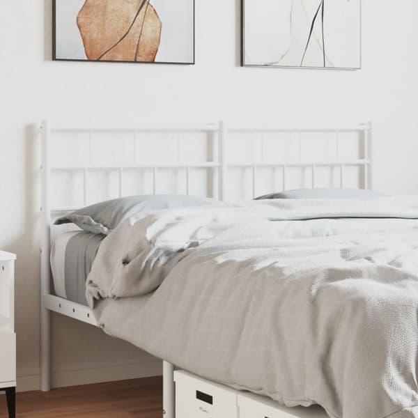sengegavl 120 cm metal hvid