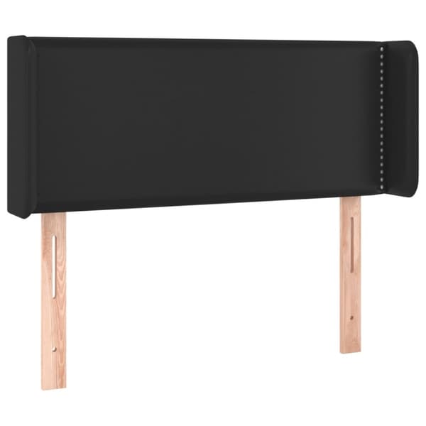 sengegavl med LED-lys 103x16x78/88 cm kunstlæder sort