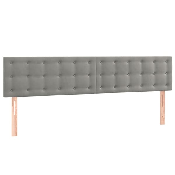 Sängyn pääty LEDillä, vaaleanharmaa, 200x5x78/88 cm, sametti