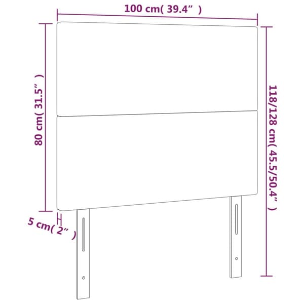 sengegavle 2 stk. 100x5x78/88 cm stof sort