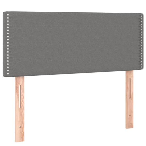 sengegavl med LED-lys 100x5x78/88 cm stof mørkegrå