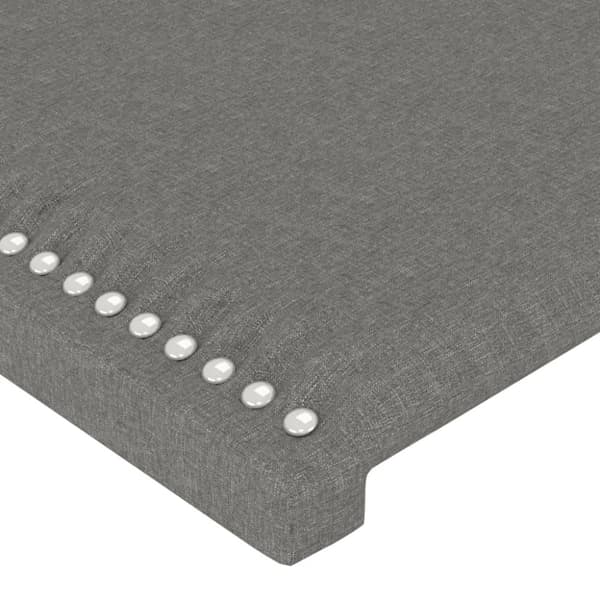 sengegavl med LED-lys 100x5x78/88 cm stof mørkegrå