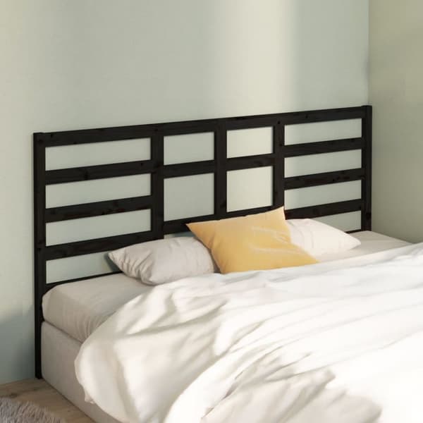 sengegærde 206x4x104 cm massivt fyrretræ sort