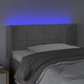 Miniatyrbillede 4 af 6: sengegavl med LED-lys 103x16x78/88 cm fløjl lysegrå