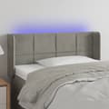 Miniatyrbillede 1 af 6: sengegavl med LED-lys 103x16x78/88 cm fløjl lysegrå