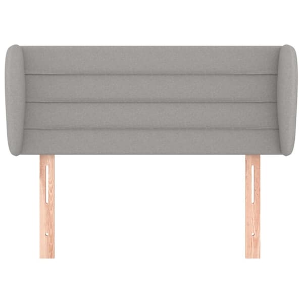 sengegavl med kanter 103x23x78/88cm stof lysegrå