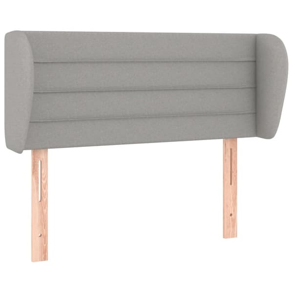 sengegavl med kanter 103x23x78/88cm stof lysegrå