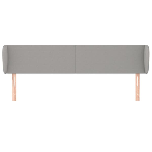 sengegavl med kanter 183x23x78/88cm stof lysegrå