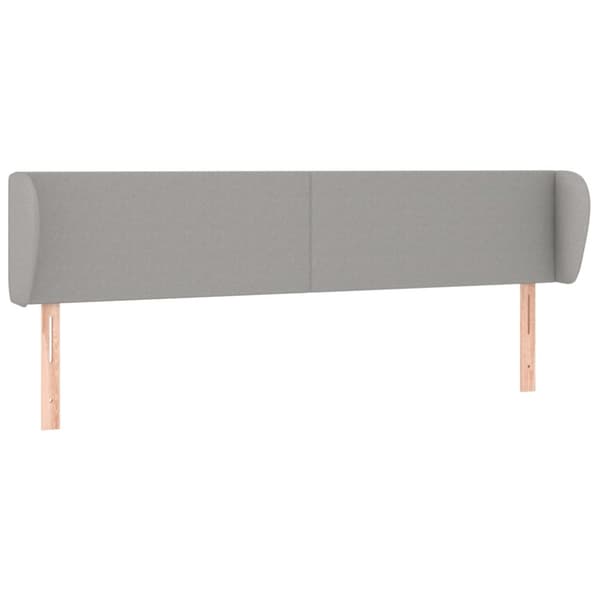 sengegavl med kanter 183x23x78/88cm stof lysegrå