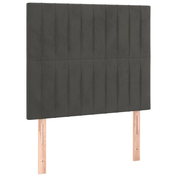 sengegavle 2 stk. 90x5x78/88 cm fløjl mørkegrå