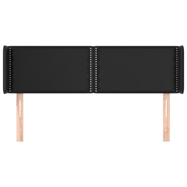 sengegavl med kanter 147x16x78/88 cm kunstlæder sort