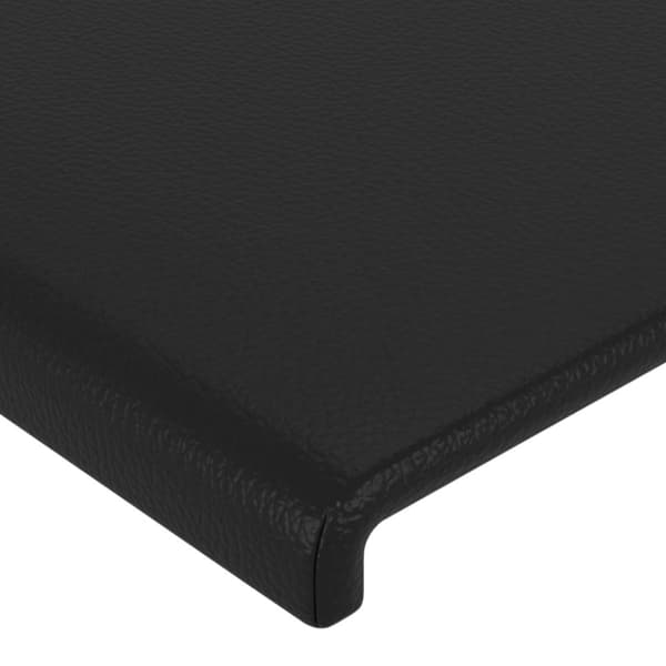 sengegavl med LED-lys 183x16x118/128 cm kunstlæder sort