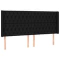 Miniatyrbillede 3 af 6: sengegavl med LED-lys 203x16x118/128 cm stof sort